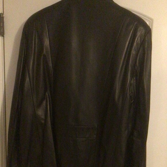 Men's Genuine Leather Sport's Jacket Black Lambskin Made in Canada XXL - Picture 3 of 12